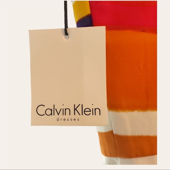 Calvin Klein Dress, Stripe Strappy Sheath, NWT - Picture 9 of 11